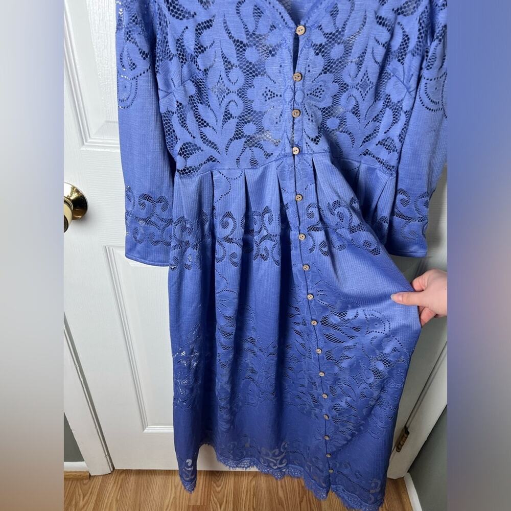 Free People Shadow Dance Midi Dress in Persian Jewel XS - Picture 6 of 12